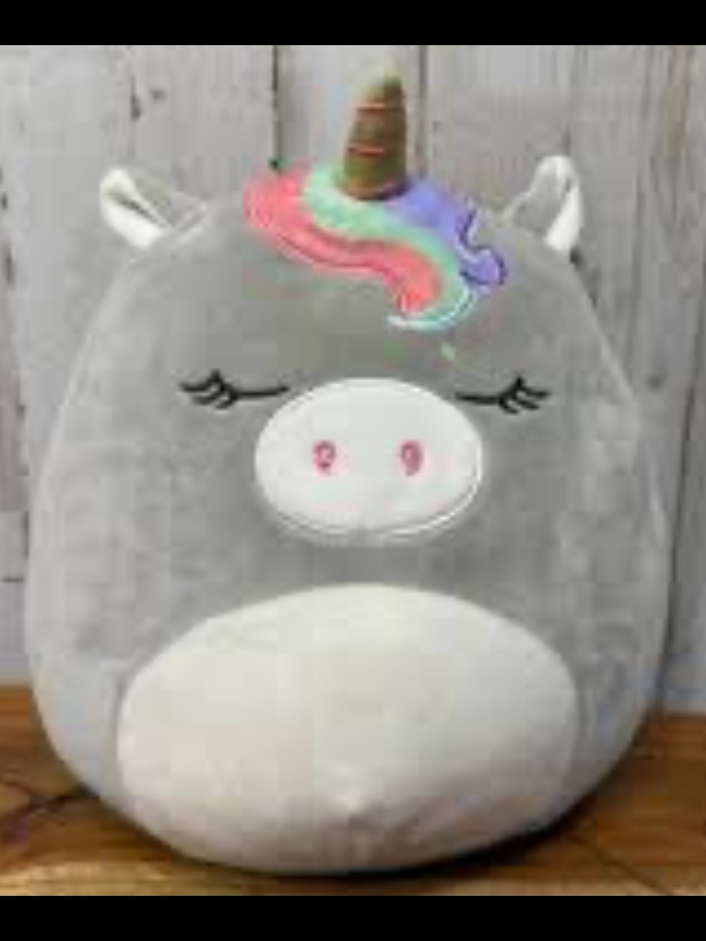 Squishmallows Unicorn 'Teresa' Plush with Rainbow Mane and Gold Horn NWT
